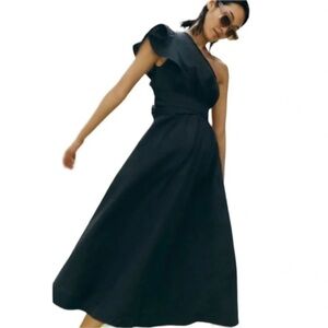 New! Madewell Ruffled One-Shoulder Midi Dress 35640